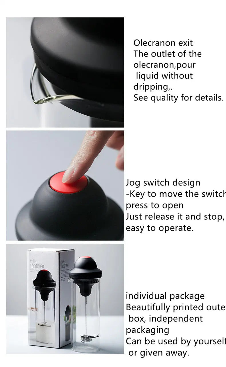 HADD FoamCraft Pro — Glass & Steel Electric Milk Frother HADD
