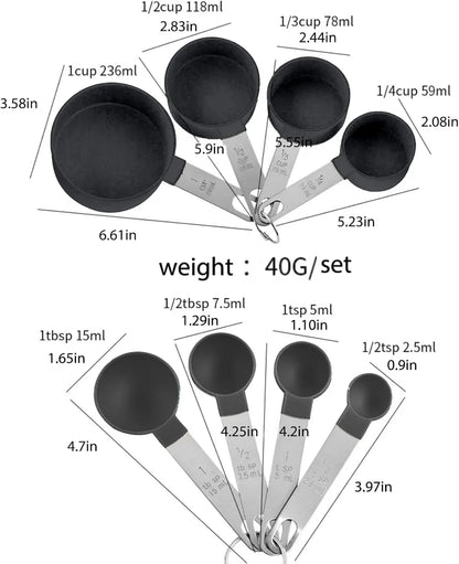HADD BlackMeasure Cup & Spoon Set — Precision Baking Every Time HADD