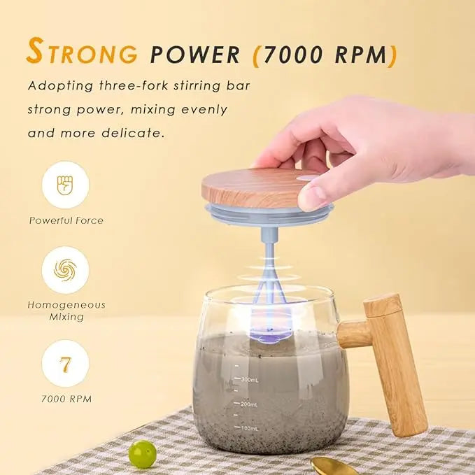 HADD BrewGlass Self-Stirring Mug — Effortless Mixing, Zero Spoon HADD