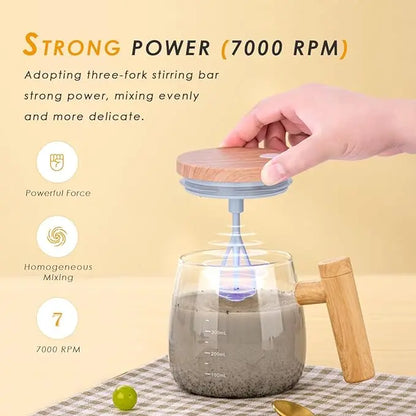 HADD BrewGlass Self-Stirring Mug — Effortless Mixing, Zero Spoon HADD