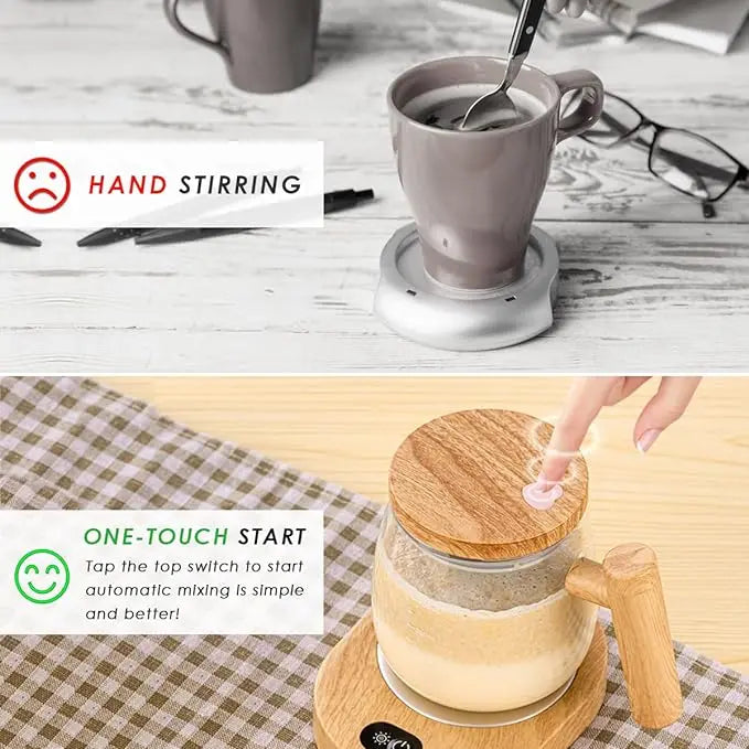 HADD BrewGlass Self-Stirring Mug — Effortless Mixing, Zero Spoon HADD