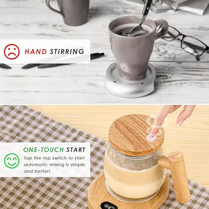 HADD BrewGlass Self-Stirring Mug — Effortless Mixing, Zero Spoon HADD