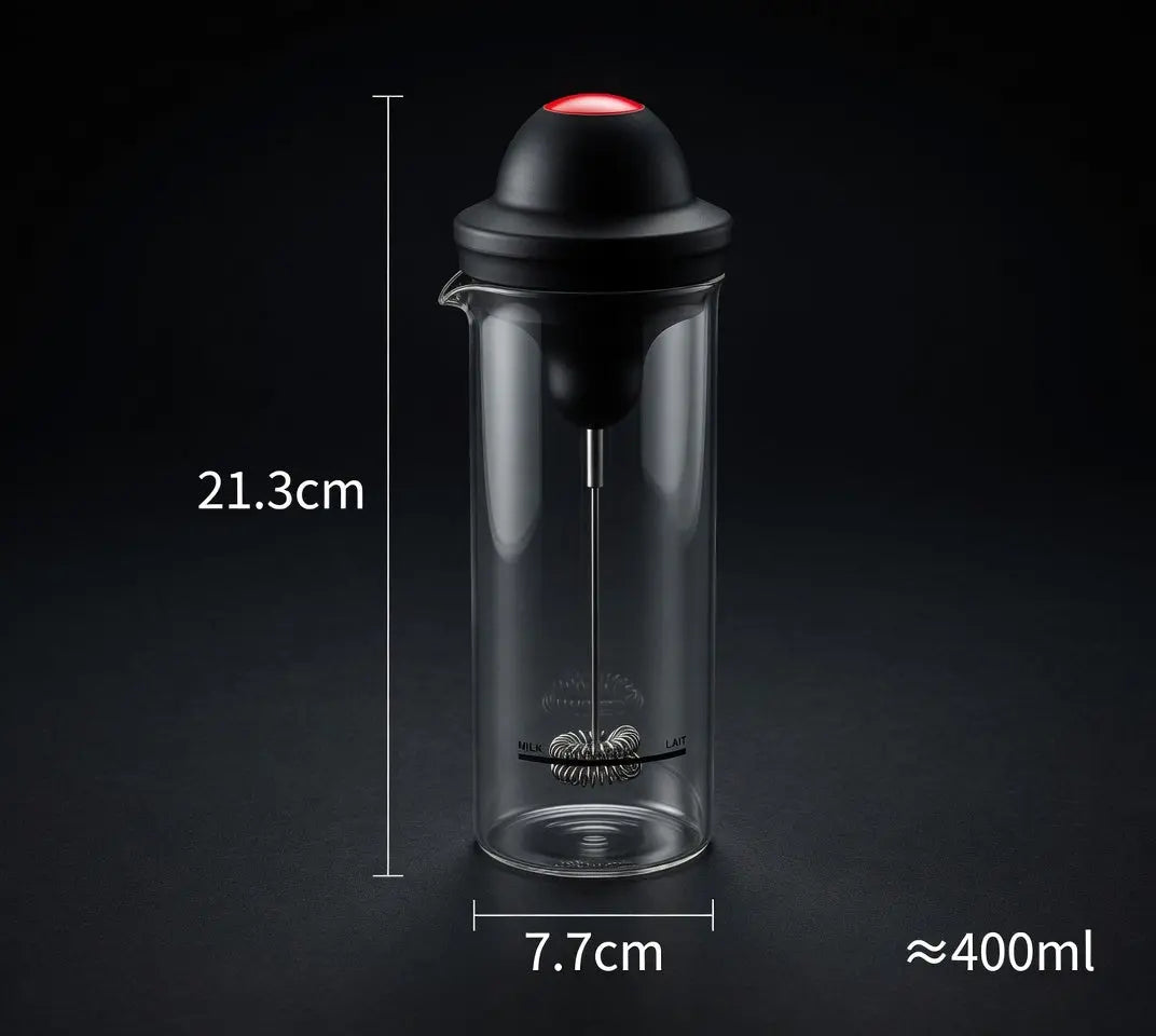 HADD FoamCraft Pro — Glass & Steel Electric Milk Frother HADD